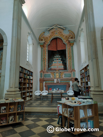 The bookshop in Igreja de São Tiago is one of the unique things to do in Obidos.