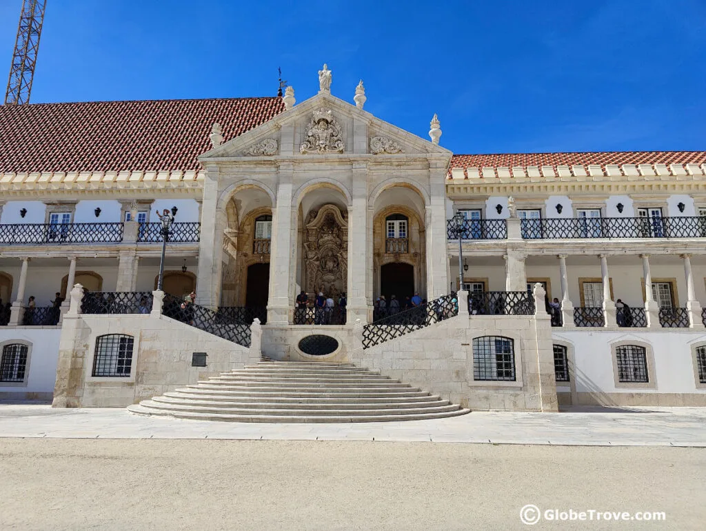 The outer façade of the University of Coimbra