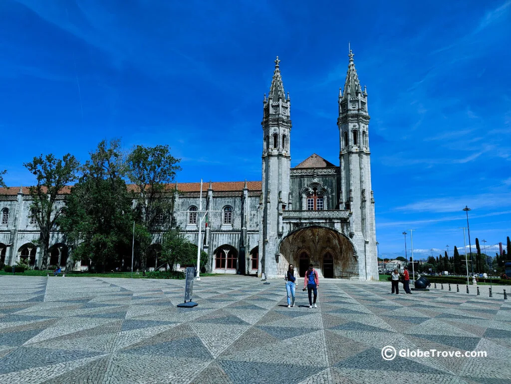 Maritime museum in Belem with its impressive facade and pointed towers. Definitely ne of the unique day trips from Lisbon.