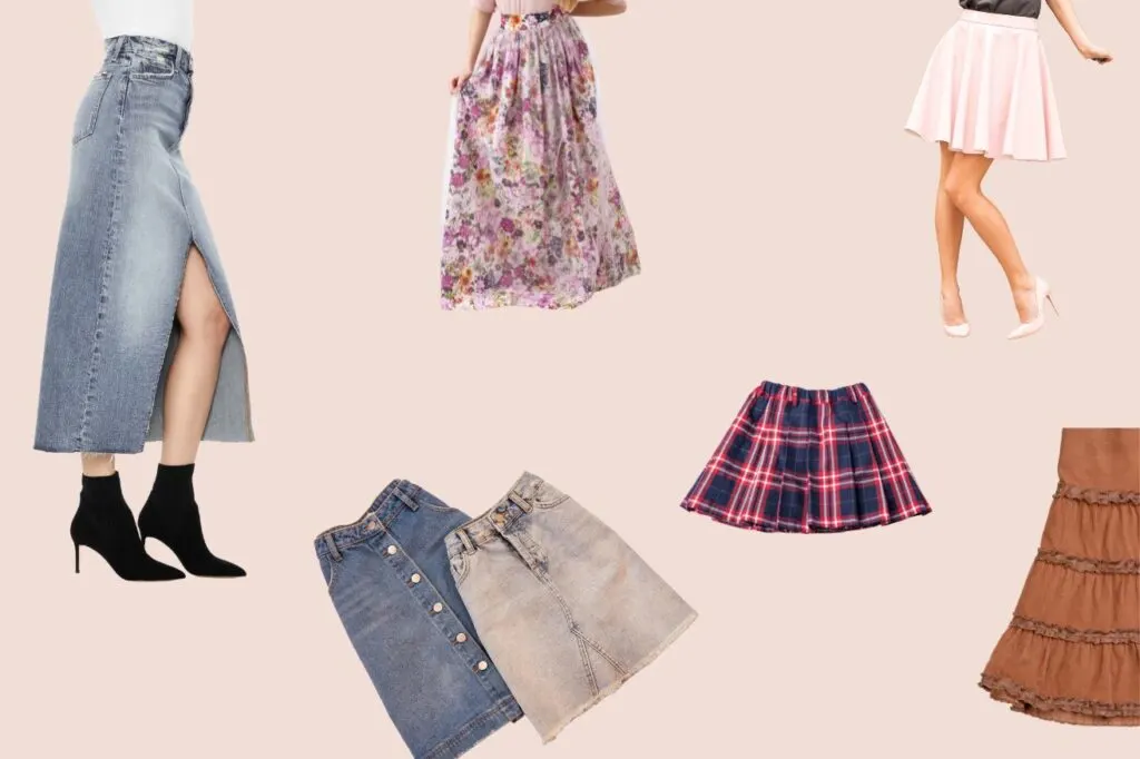 A number of different skirts that are great inspiration for what to wear in Lisbon in summer