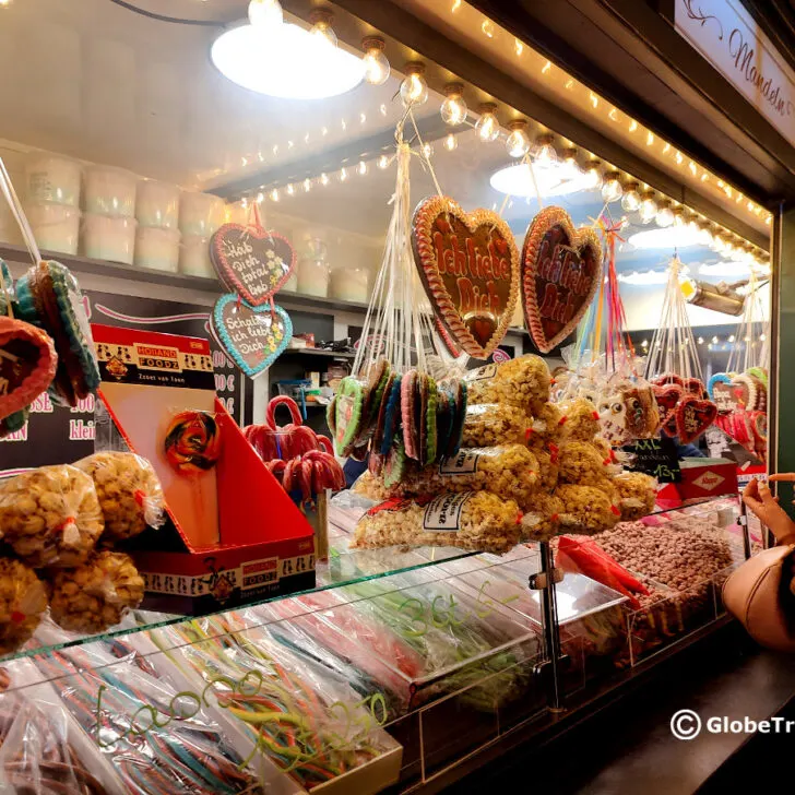 One of the sweet stalls in the Christmas markets in Dusseldorf